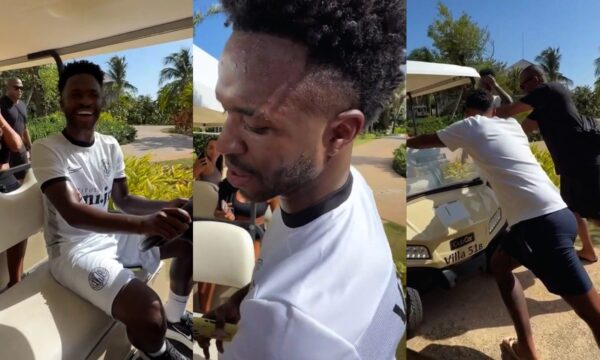 Virginia mostra Vini Jr. dirigindo carrinho de golfe na Jamaica e brinca: 'Diz ele que é brabo'