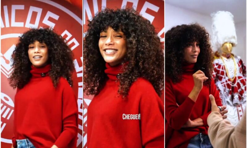 Taís Araujo visita quadra do Salgueiro, que desfilará Xica da Silva em 2027: 'Cheguei'